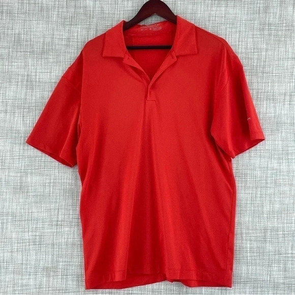 Nike Dri-Fit Mens Size M Golf shirt polo red 2426 - Picture 1 of 7